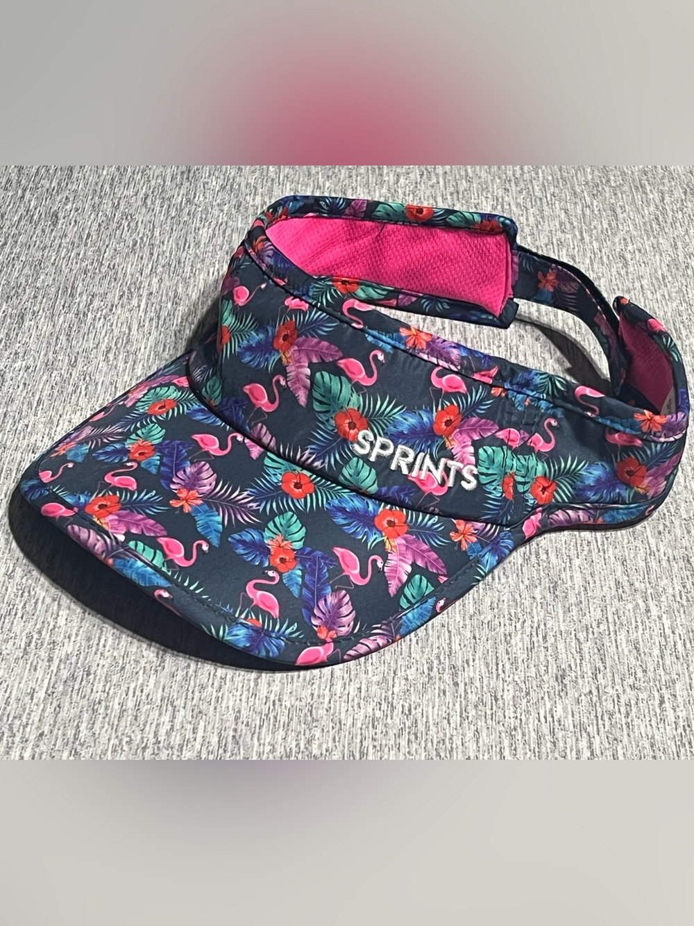 Sprints Women’s Floral Flamingo Sun Visor - Pink/Navy